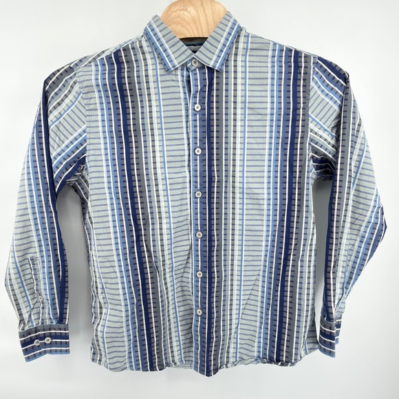 Tommy Bahama Other - Tommy Bahama Button Down Shirt Mens Large Blue Striped Pima Cotton Long Sleeve